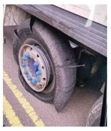 nearside front 385/65R22.5 on a Super single trailer blew out on the A5 near Coventry