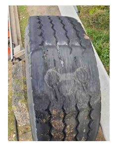 Super Single trailer tyre replaced